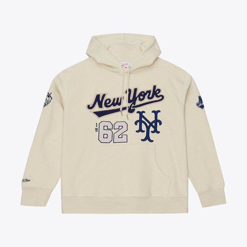 ミッチェル&ネス メンズ トップス Tシャツ フリース パーカー Men's Mitchell & Ness Cream New York Mets Yacht Rock Fleece Hoodie Met Beige ベージュ｜ReVida 店