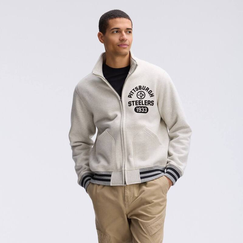 ファナティクス メンズ アウター ジャケット・ブルゾン Tシャツ フリース Fanatics Oatmeal Pittsburgh Steelers IconicFleece Full-Zip Jacket Stl Multi マルチカラー｜ReVida 店