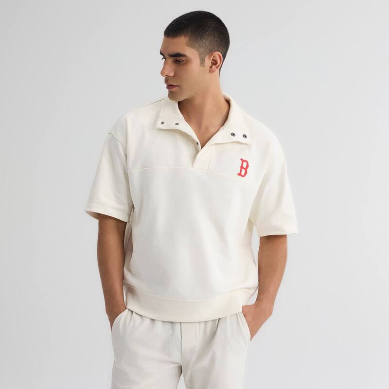 ファナティクス メンズ トップス Tシャツ モックネック Men's Fanatics Bisque Boston Red Sox Iconic Short Sleeve Mock Neck Pulloversx White ホワイト｜ReVida 店