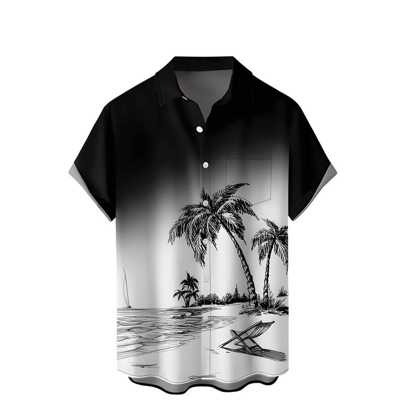 メガリテイラー メンズ トップス Tシャツ MegaRetailer Men's Beach Vacation Shirt Black Beach ブラック|ReVida 店