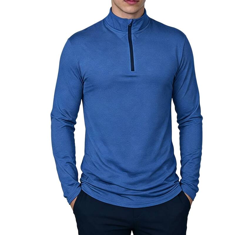 エリートスピリット メンズ トップス Tシャツ EliteSpirit Mens Quarter-Zip Long Sleeve Pullover Casual Athletic Activewear Top Blue ブルー｜ReVida 店