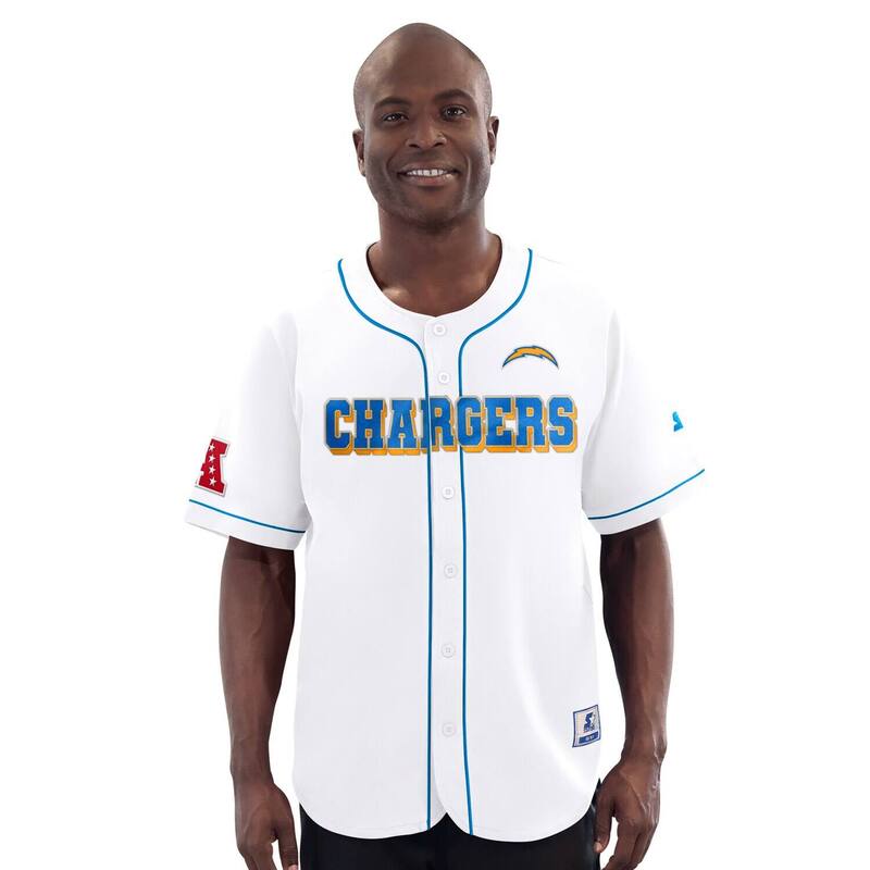 スターター メンズ トップス Tシャツ ジャージー Men'sStarter White Los Angeles Chargers Relay Full-Button Baseball Jersey Chg White ホワイト｜ReVida 店