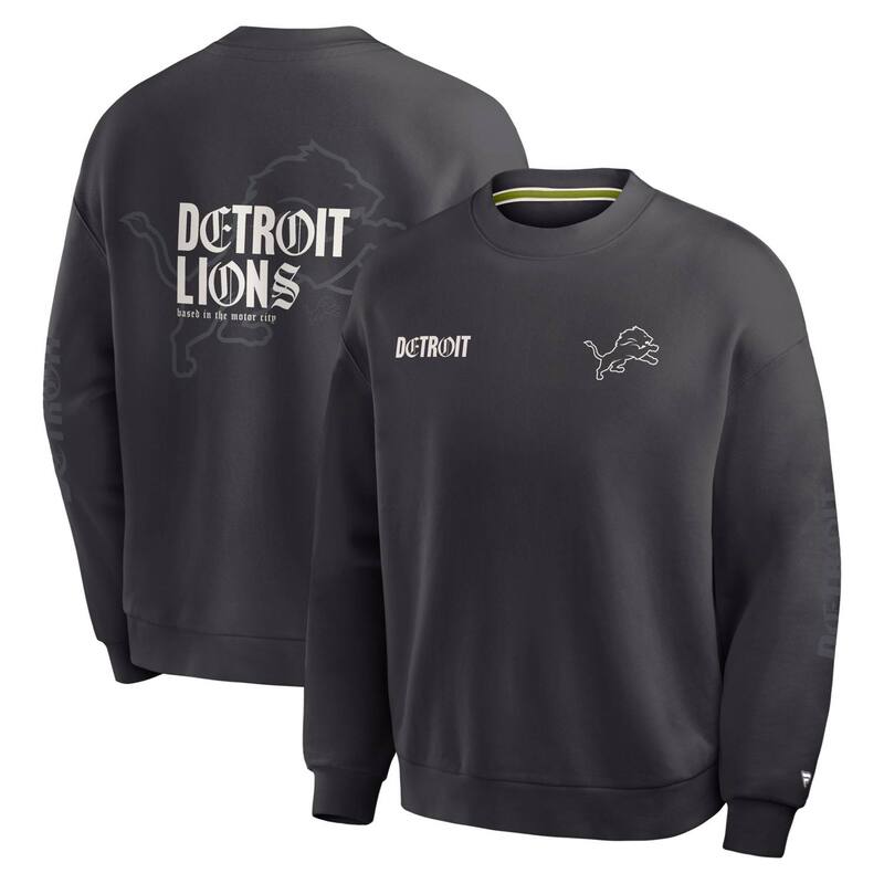 ファナティクス メンズ トップス Tシャツ スウェット Men's Fanatics Charcoal Detroit Lions Oversized Type Play Multi Sweatshirt Lns Black ブラック｜ReVida 店