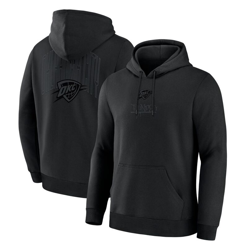 ファナティクス メンズ トップス Tシャツ パーカー Men's Fanatics Oklahoma City Thunder Black Out Hoodie Okt Black ブラック｜ReVida 店