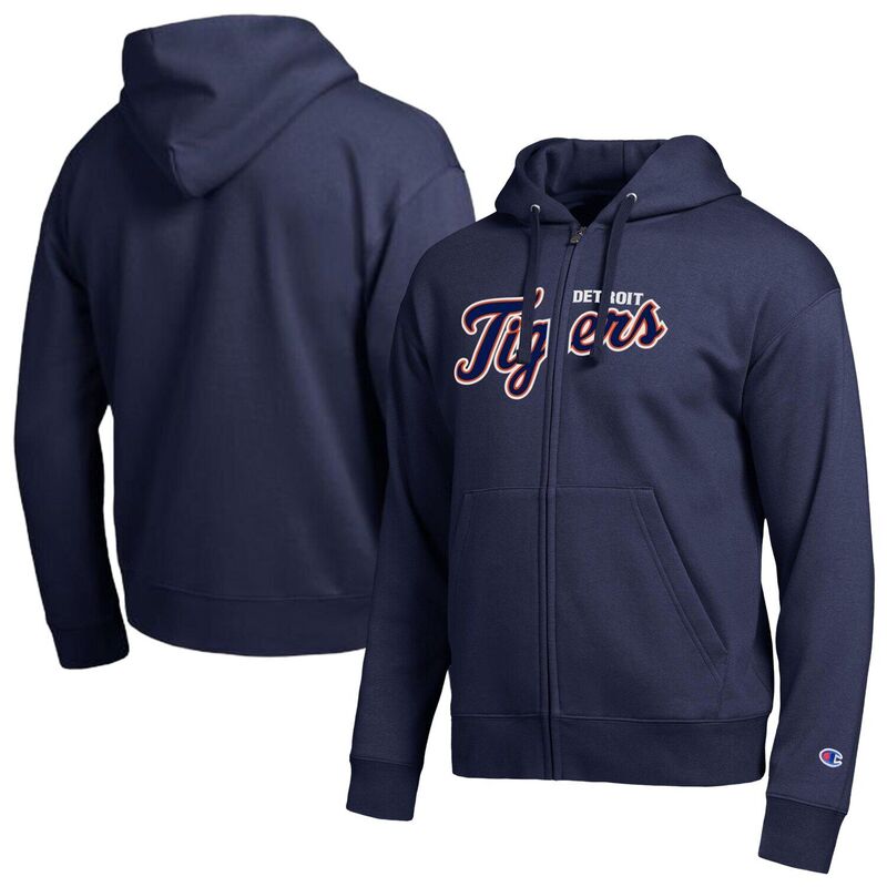 チャンピオン メンズ トップス Tシャツ パーカー Men's Champion Detroitigers Navy All-Star Wordmark Full-Zip Hoodie Tgr Navy ネイビー｜ReVida 店