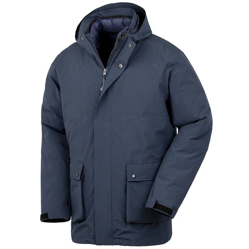 リザルト メンズ アウター ジャケット・ブルゾン Result Unisex Adult Padded Ripstop 3 in 1 Jacket Navy ネイビー|ReVida 店