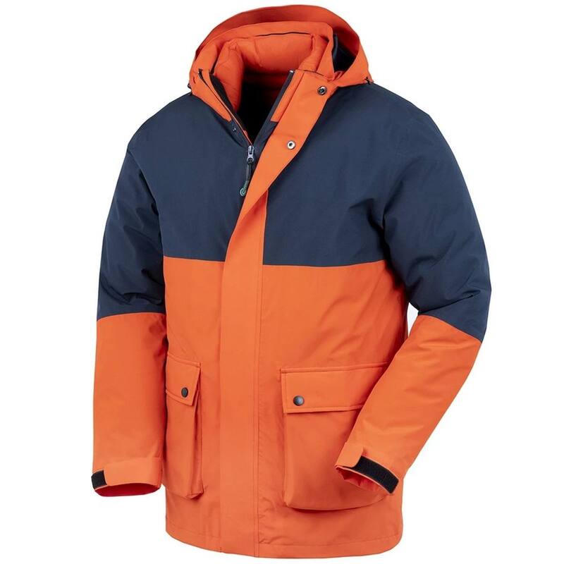 リザルト メンズ アウター ジャケット・ブルゾン Result Unisex Adult Padded Ripstop 3 in 1 Jacket Orange And Navy ネイビー|ReVida 店