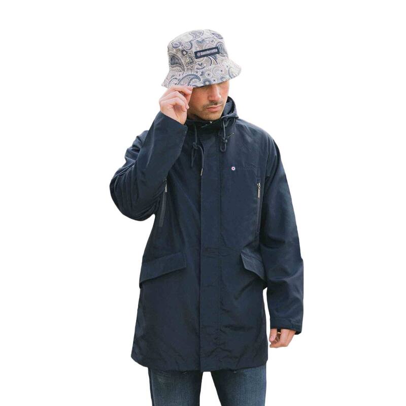 ランブレッタ メンズ アウター ジャケット・ブルゾン フーデッドジャケット Lambretta Mens Heaton Hooded Jacket Navy ネイビー｜ReVida 店