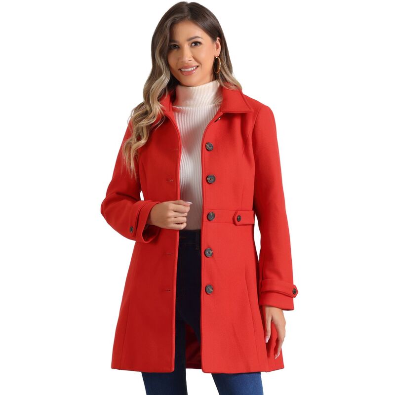 アレグラ ケー レディース アウター ジャケット・ブルゾン コート ALLEGRA K Women's Classic Single Breasted Winter Long Trenchcoat with Pockets Reds｜ReVida 店 19,426円