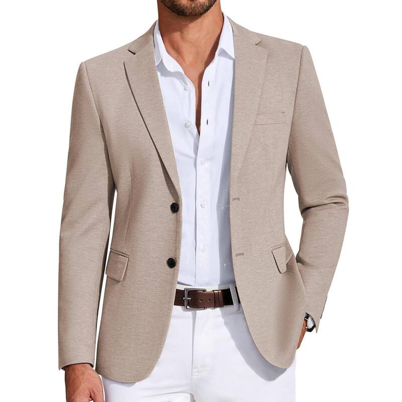 クーファンディ メンズ アウター ジャケット・ブルゾン スリムフィット コート ブレザー COOFANDY Mensport Coat Blazer Casual Slim Fit Lightweight Stylish Sport Jacket Champagne シャンパン｜ReVida 店