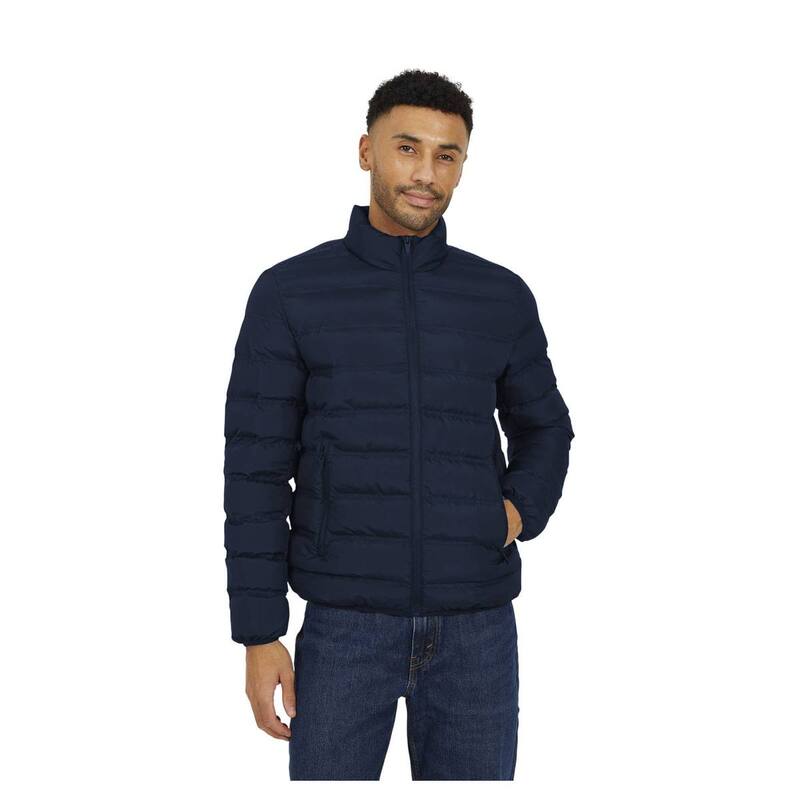 ブレーブソウル メンズ アウター ジャケット・ブルゾン スタンドネック キルティング Brave Soul Mens Marley Quilted Funnel Neck Jacket Navy ネイビー｜ReVida 店