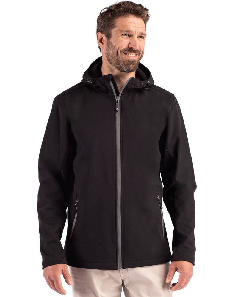 クリーク メンズ アウター ジャケット・ブルゾン フーデッドジャケット Clique Tempo Recycled Stretch Softshell Mens Hooded Jacket Black Pure Slate ブラック|ReVida 店