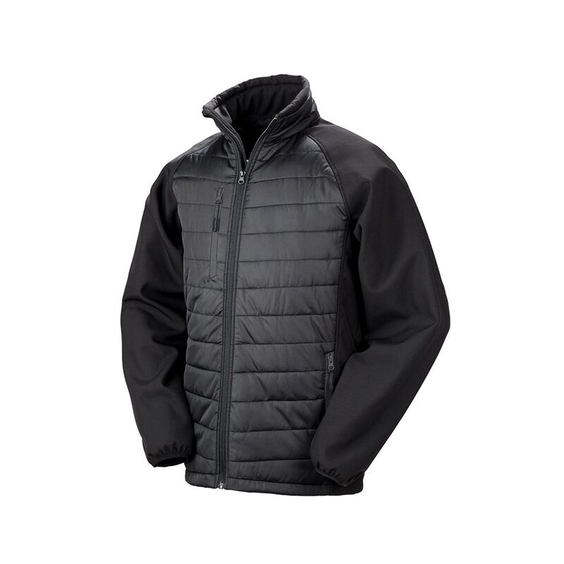リザルト メンズ アウター ジャケット・ブルゾン Result Mens Black Compass Padded Soft Shell Jacket Black And Black ブラック｜ReVida 店