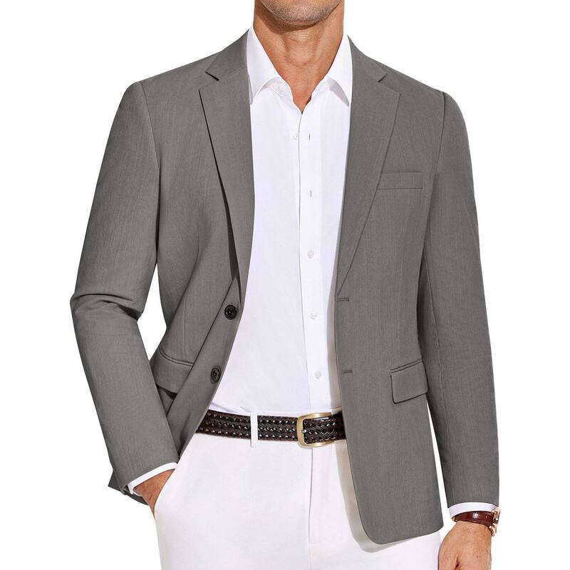 クーファンディ メンズ アウター ジャケット・ブルゾン スリムフィット コート ブレザー COOFANDY Men' Casual Blazer Lightweight Slim Fit Suit Jacketwo Button Businessport Coats Light Grey グレー|ReVida 店