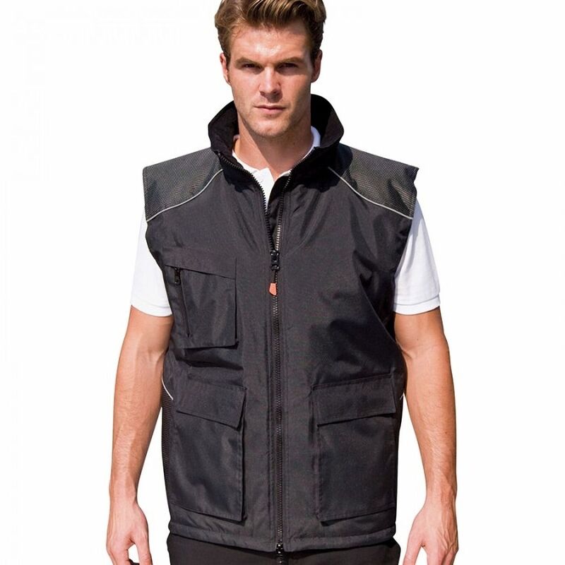 リザルト メンズ アウター ジャケット・ブルゾン ジレ Result Unisex Work-Guard Vostex Bodywarmer / Gilet / Workwear Black ブラック｜ReVida 店
