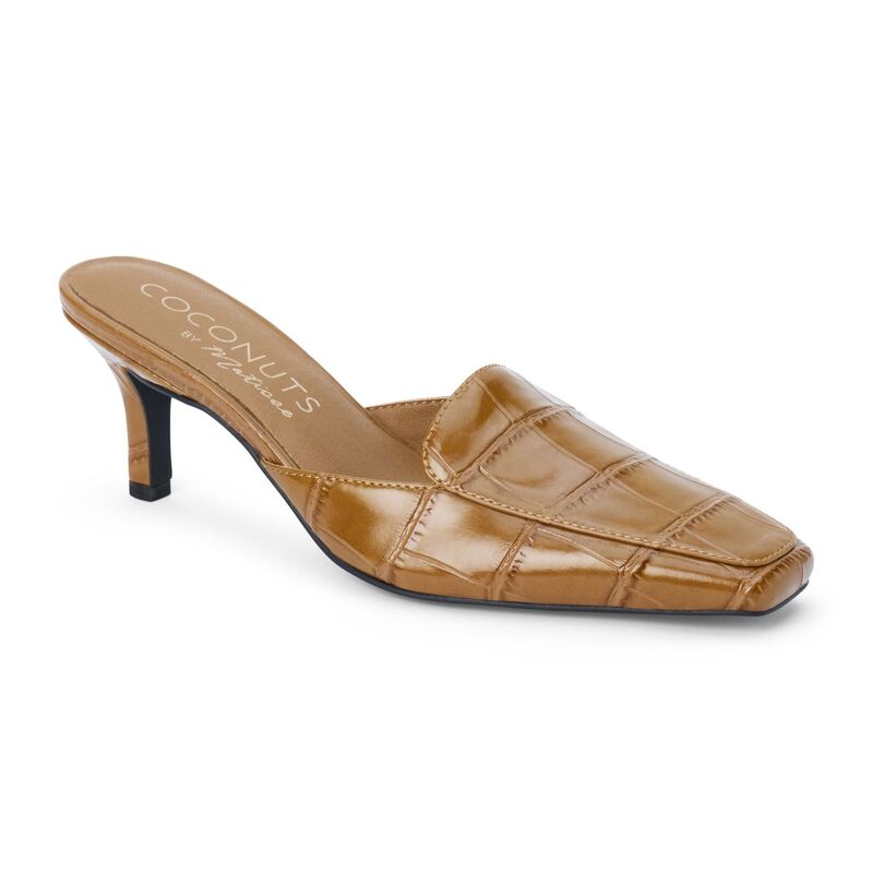 マチス レディース シューズ サンダル ヒール Coconuts by Matisse Davey Women's Pointed Toe Heeled Mules Tan Croc タン｜ReVida 店