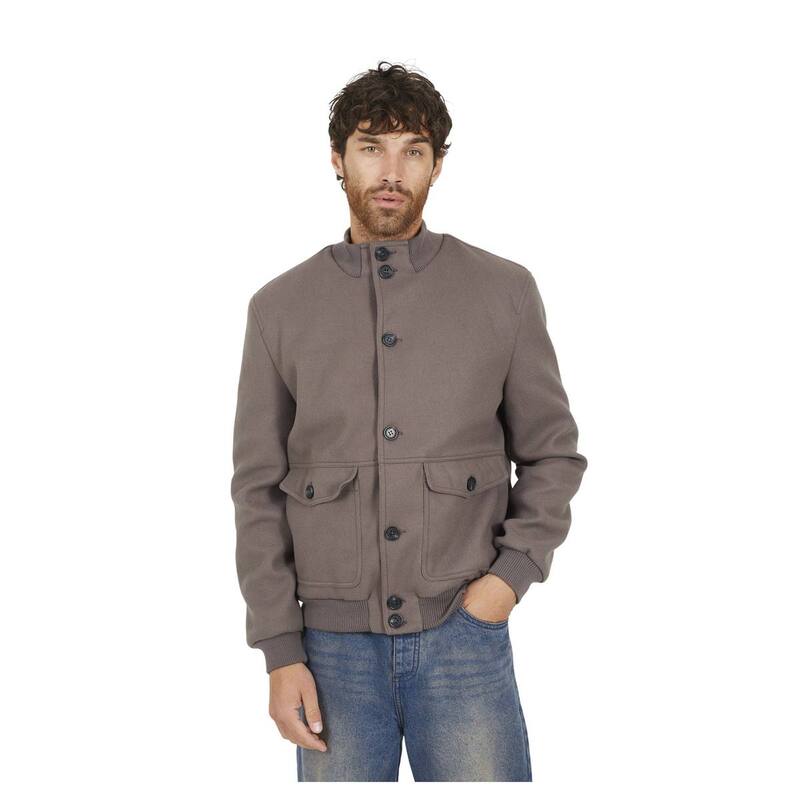 ブレーブソウル メンズ アウター ジャケット・ブルゾン スタンドネック ウール Brave Soul Mens Maison Faux Wool Funnel Neck er Jacketaupe トープ｜ReVida 店