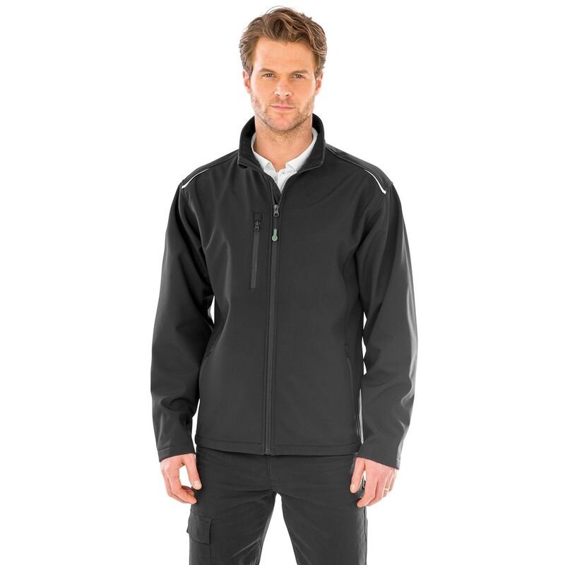 リザルト メンズ アウター ジャケット・ブルゾン Result Genuine Mens 3-Layer Softshell Jacket Black ブラック｜ReVida 店