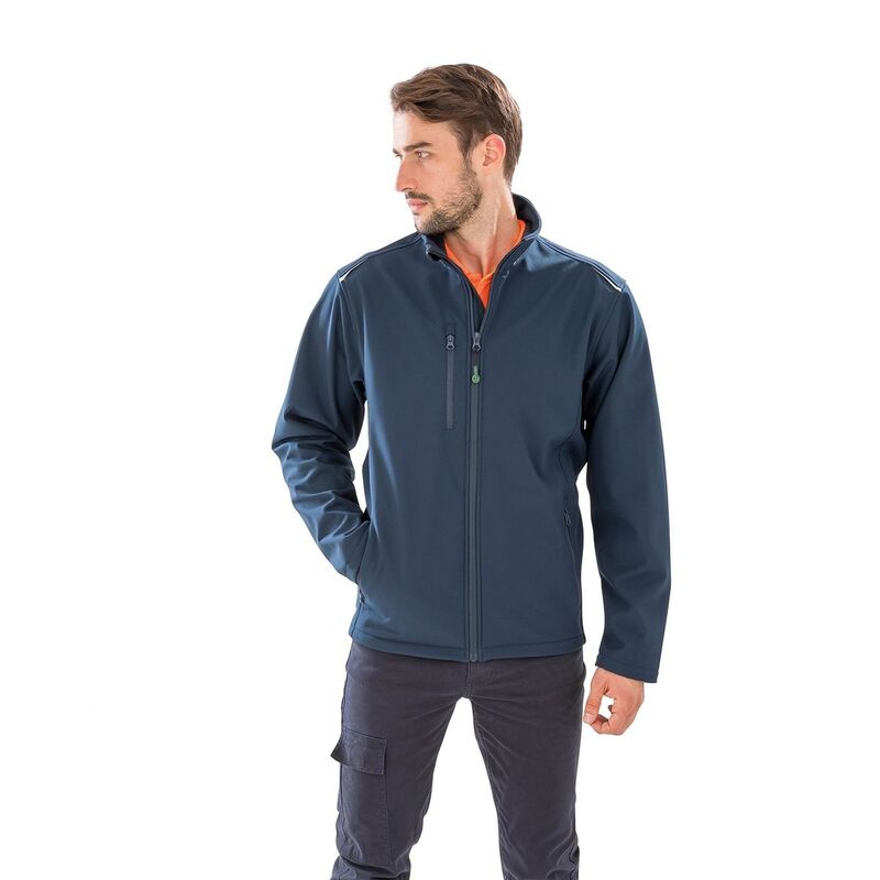 リザルト メンズ アウター ジャケット・ブルゾン Result Genuine Mens 3-Layer Softshell Jacket Navy ネイビー｜ReVida 店