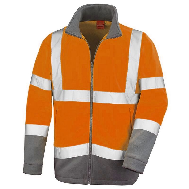 リザルト メンズ アウター ジャケット・ブルゾン フリース Result Core Mens Reflective Safety Micro Fleece Jacket Orange オレンジ|ReVida 店