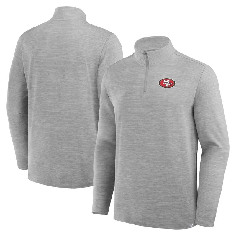 ファナティクス メンズ トップス Tシャツ Men's Fanatics Heather Gray San Francisco 49ers Clutch Quarter-Zipullover 49r Grey グレー｜ReVida 店
