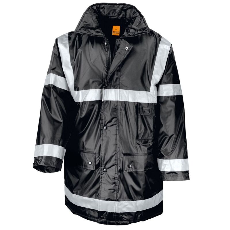 リザルト メンズ トップス Tシャツ コート WORK-GUARD by Result Unisex Adult Management Reflective Coat Black ブラック｜ReVida 店
