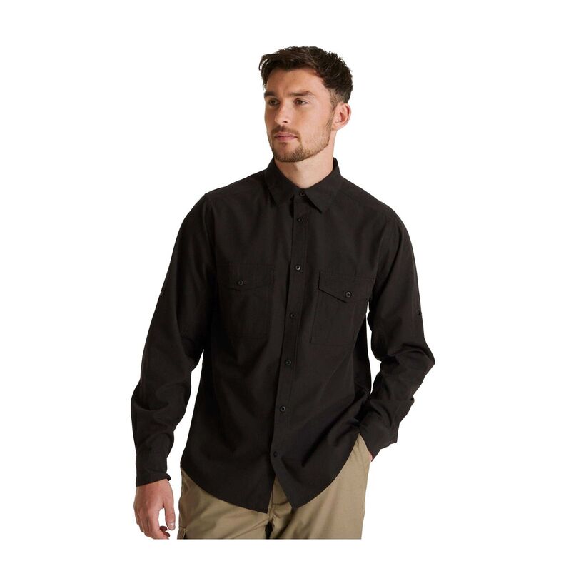 クラッグホッパーズ メンズ トップス Tシャツ 長袖 Craghoppers Expert Mens Kiwi Long-Sleeved Shirt Black ブラック｜ReVida 店