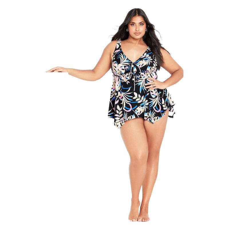アベニュー レディース 水着 トップのみ プラスサイズ プリント Avenue Women's Plusize Sharkbite Printankini Top Sofia｜ReVida 店