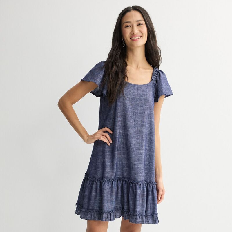 ロビー・ビー レディース トップス ワンピース A ライン Women's Robbie Bee Off Shoulder A-Line Dress Blue White ホワイト｜ReVida 店