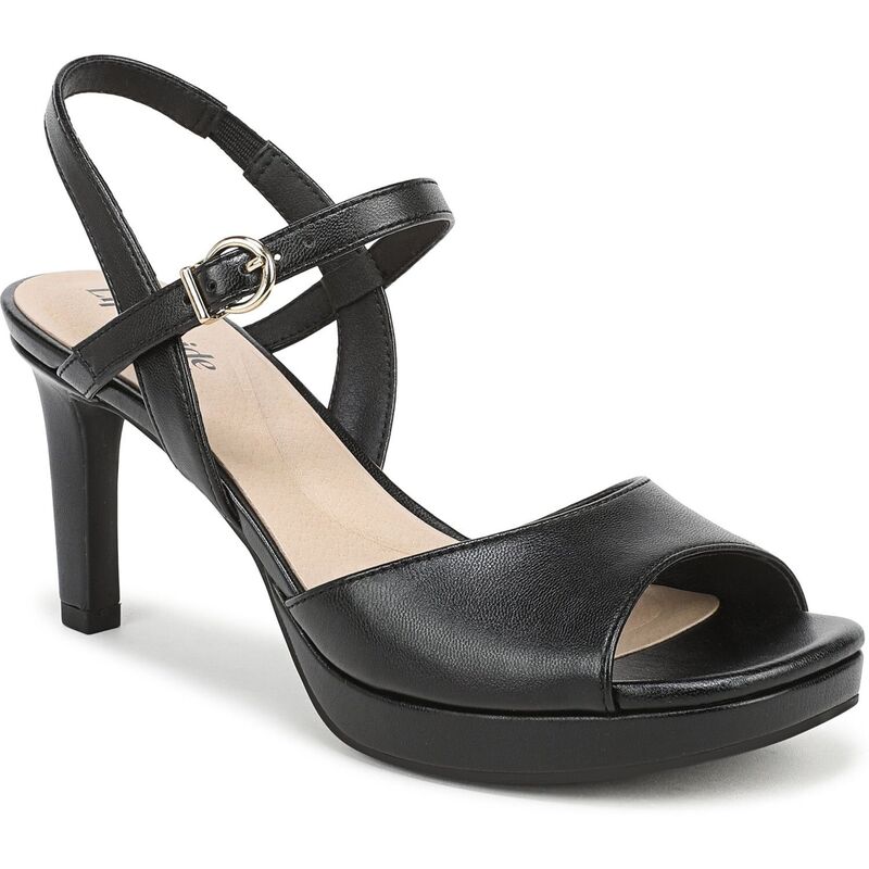 ライフストライド レディース シューズ パンプス ヒール LifeStride Gwendolyn Women'strappy Open Toe Heels Black ブラック｜ReVida 店