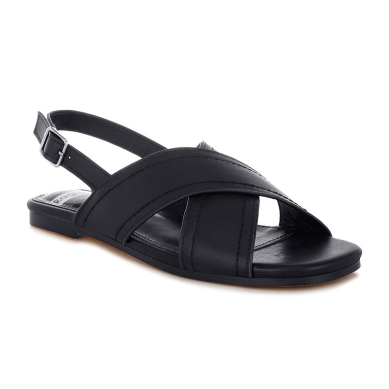 ラグアンドコー レディース シューズ サンダル Rag & Co Jamon Women'slingback Flat Sandals Black ブラック｜ReVida 店
