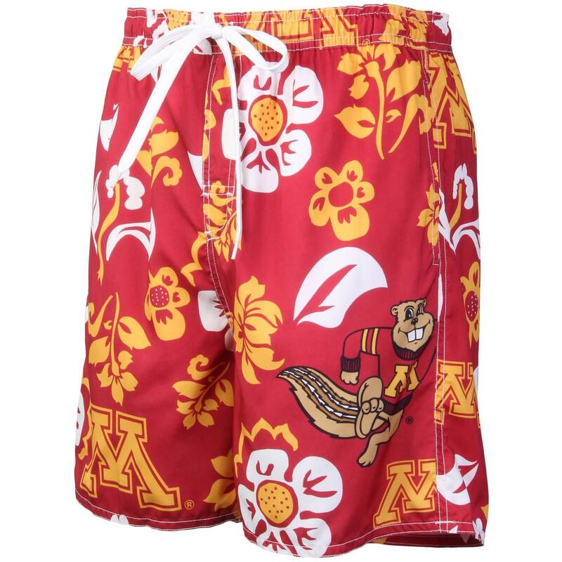 アンブランデッド メンズ 水着 ハーフパンツ・ショーツ フラワー柄 ロゴ フラワー Unbranded Men's Wes & Willy Maroon Minnesota Golden Gophers Floral Volley Logo Swim Trunks Min Red レッド｜ReVida 店 14,585円