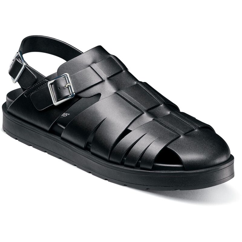 ステイシーアダムス メンズ シューズ サンダル Stacy Adams Largo Men'slingback Buckle Sandals Black ブラック｜ReVida 店