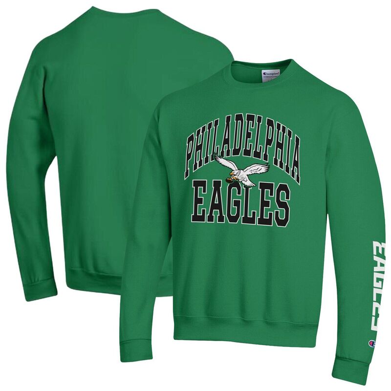 チャンピオン メンズ トップス Tシャツ スウェット フリース Men's Champion Kelly Green Philadelphia Eagles Powerblend Fleece Sweatshirt Eagreen グリーン｜ReVida 店