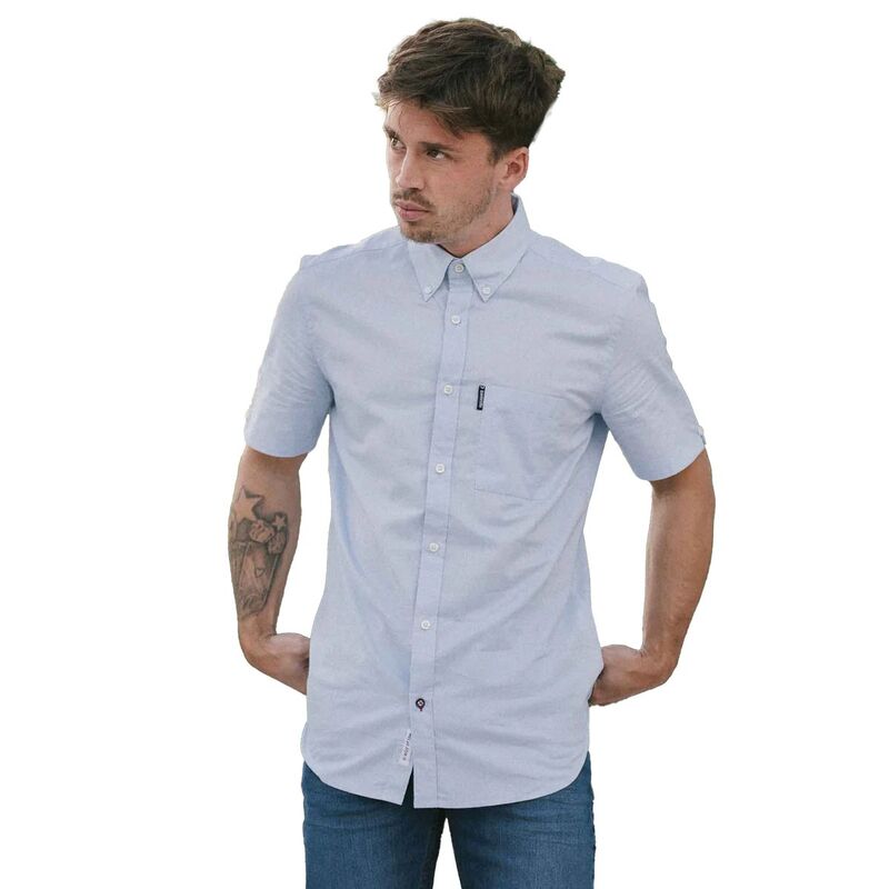 ランブレッタ メンズ トップス Tシャツ オックスフォード Lambretta MensS25 Oxford Shirt Sky Blue ブルー｜ReVida 店