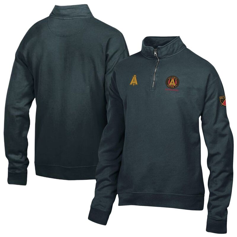 アンブランデッド メンズ トップス Tシャツ ロゴ フリース ジャケット Unbranded Men's Black Atlanta United FC Logo ComfortWash Fleece Quarter-Zip Jacket Atu Black ブラック｜ReVida 店