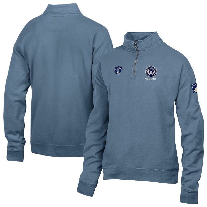 アンブランデッド メンズ トップス Tシャツ ロゴ フリース ジャケット Unbranded Men's Blue Philadelphia Union Logo ComfortWash Fleece Quarter-Zip Jacket Uni Blue ブルー｜ReVida 店