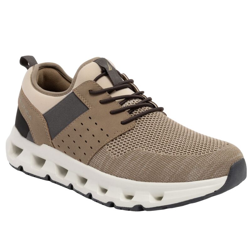 ナウティカ メンズ シューズ スニーカー レース ニット Nautica Zer Knit Men's Lace-Up Sneakers Taupe トープ｜ReVida 店