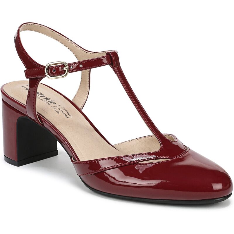 ライフストライド レディース シューズ パンプス ヒール LifeStride Toni Women'strappy Block Heel Shoes Dark Cherry|ReVida 店