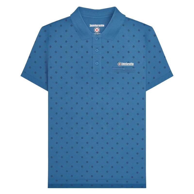 ランブレッタ メンズ トップス Tシャツ ポロシャツ プリントール Lambretta Mens Premium Target All-Over Print Big & Tall Polo Shirt Dark Blue And Navy ネイビー|ReVida 店