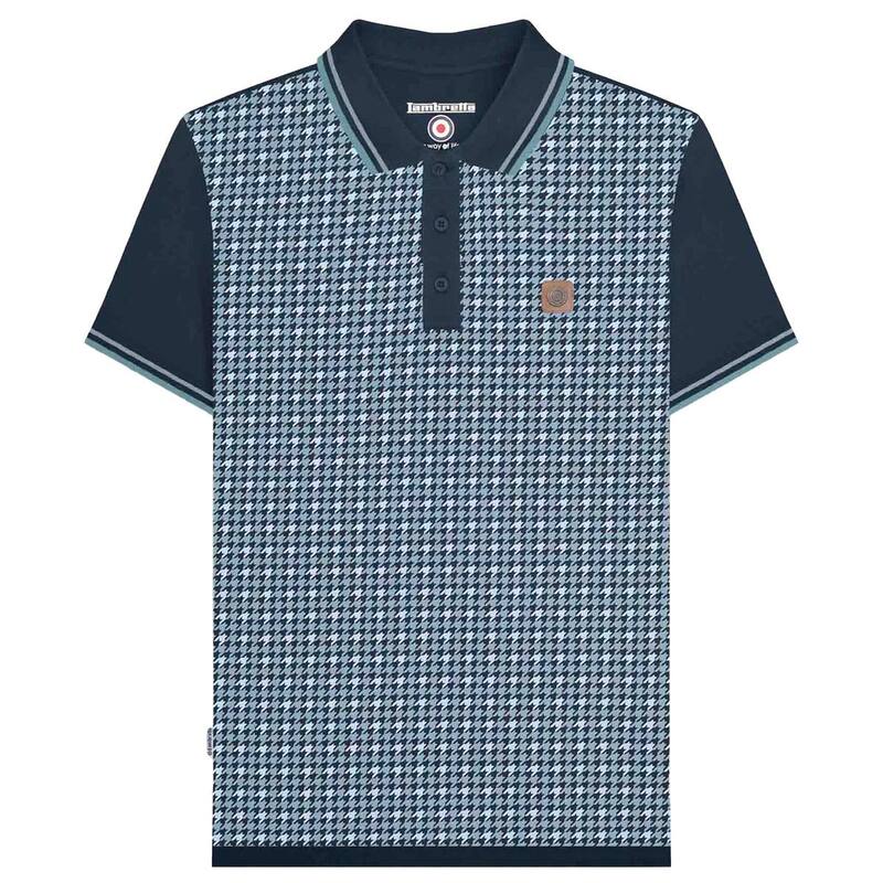 ランブレッタ メンズ トップス Tシャツ ポロシャツ トール Lambretta MensS25 Houndstooth Big & Tall Polo Shirt Navy ネイビー|ReVida 店