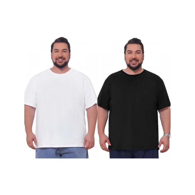 インスパイア シック メンズ トップス Tシャツ クルーネック トール INSPIRE CHIC 2 Packs Men's Big & Tall Crew Neck T-Shirtshort Sleeves Plain Casual T-Shirt Black White ホワイト｜ReVida 店