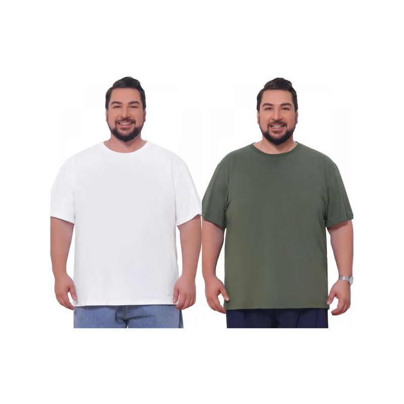 インスパイア シック メンズ トップス Tシャツ クルーネック トール INSPIRE CHIC 2 Packs Men's Big & Tall Crew Neck T-Shirtshort Sleeves Plain Casual T-Shirt Green White ホワイト｜ReVida 店