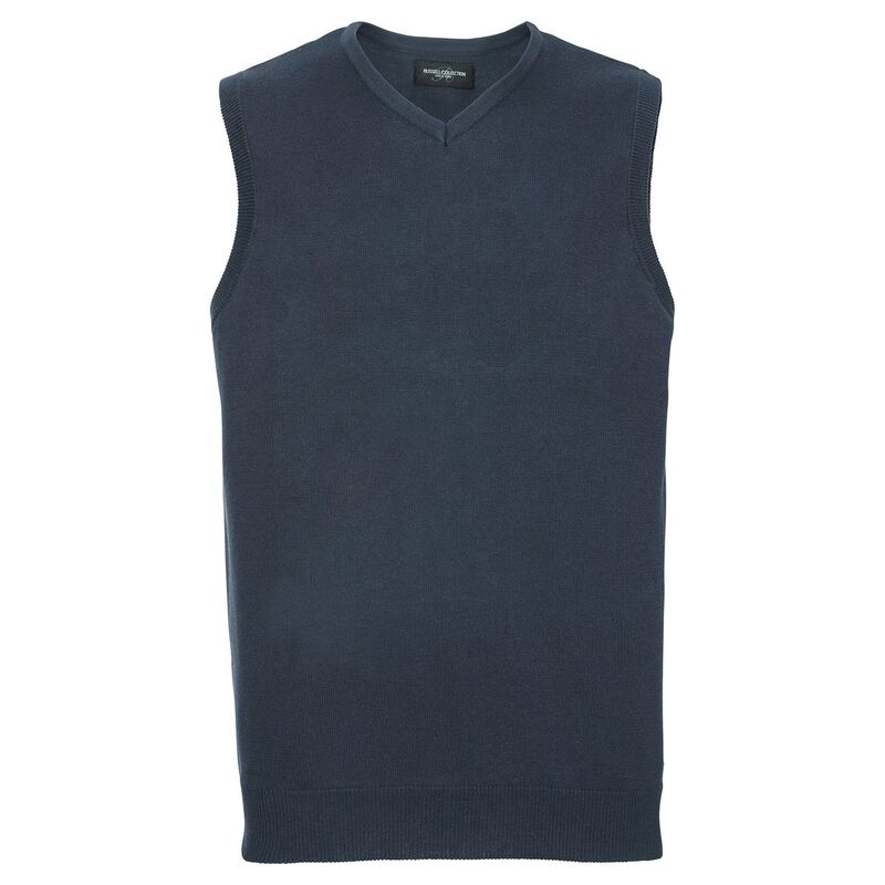 ラッセルアスレチック メンズ トップス Tシャツ Vネック スウェット ノースリーブ コットン アクリル Russell Athletic Russell Collection Mens Cotton Acrylic V Neck Sleevelessweatshirt French Navy ネイビー｜ReVida 店