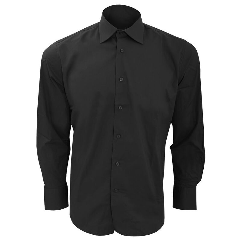 ソルズ メンズ トップス Tシャツ SOLS Mens Brighton Long Sleeve Fitted Work Shirt Black ブラック｜ReVida 店