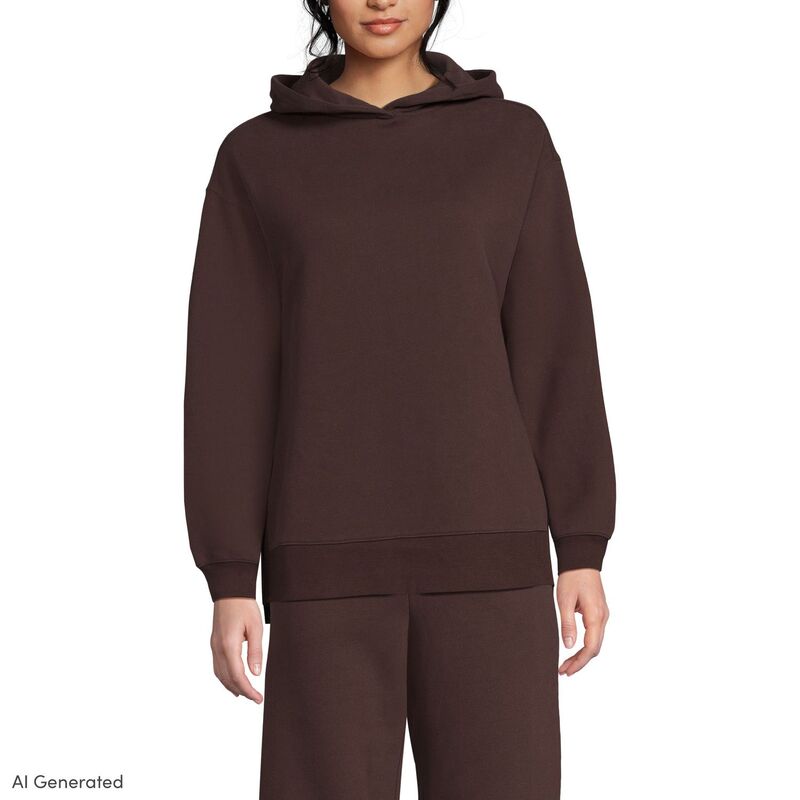 ランズエンド レディース トップス Tシャツ スウェット Women's Lands' End Long Sleeve Hooded Tunic Sweatshirt Rich Seal Brown ブラウン｜ReVida 店 13,306円