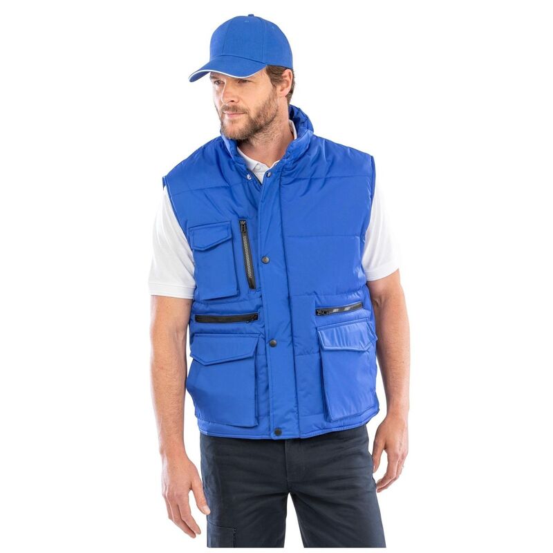 リザルト メンズ アウター ジャケット・ブルゾン WORK-GUARD by Result Mens Lance Ripstop Body Warmer Black ブラック｜ReVida 店
