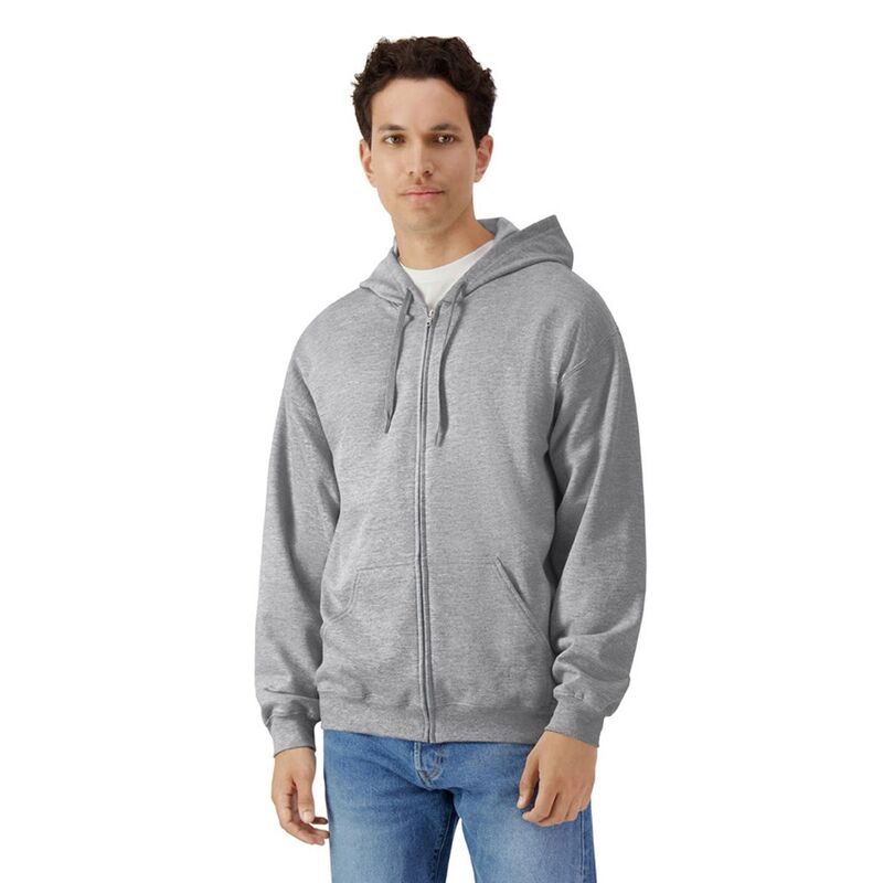 ギルダン メンズ トップス Tシャツ パーカー Gildan Mensoftstyle Midweight Full Zip Hoodie Sports Gray グレー｜ReVida 店