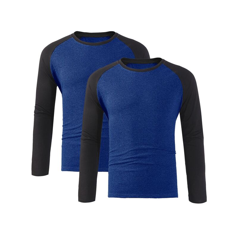 インスパイア シック メンズ トップス Tシャツ クルーネック INSPIRE CHIC 2 Packs Men\'s Raglan T-Shirts Long Sleeve Crewneck Casualightweight Baseball Tee Shirt Navy Blue ネイビー｜ReVida 店