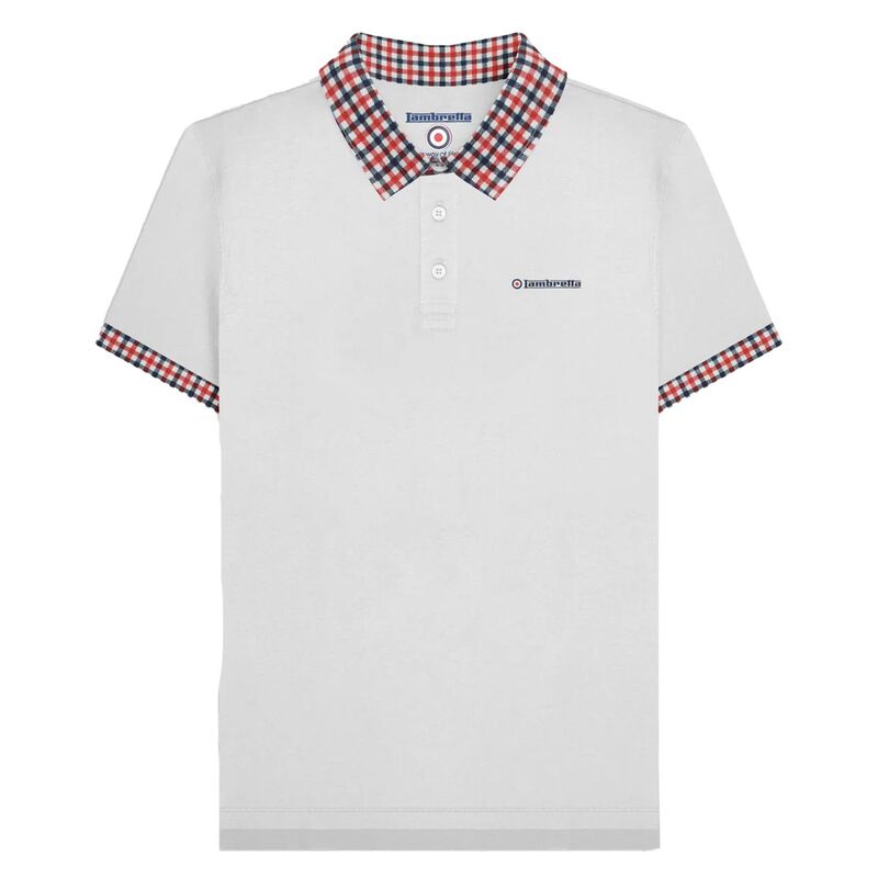 ランブレッタ メンズ トップス Tシャツ ギンガムチェック ポロシャツ ギンガム Lambretta MensS25 Gingham Polo Shirt White ホワイト｜ReVida 店